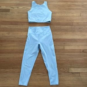 Girlfriend collective droplet Dylan tank bra and matching droplet leggings